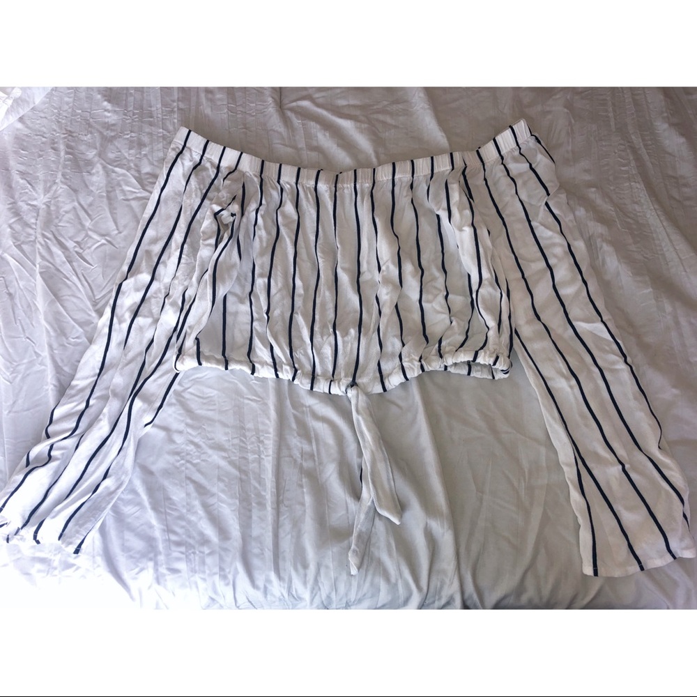 Cropped White Off-shoulder Blouse